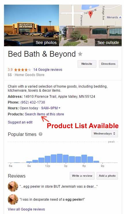 Products for sale listed in Google Knowledge Graph help mobile buyers make a purchase
