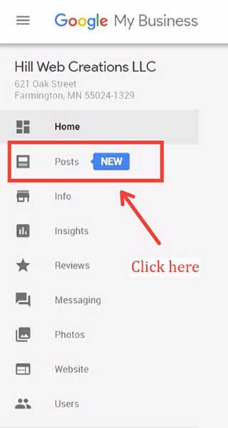 Google Posts dashboard