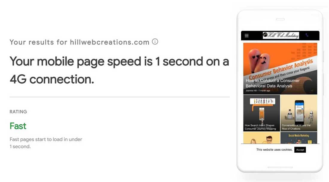 Google mobile page site speed tool