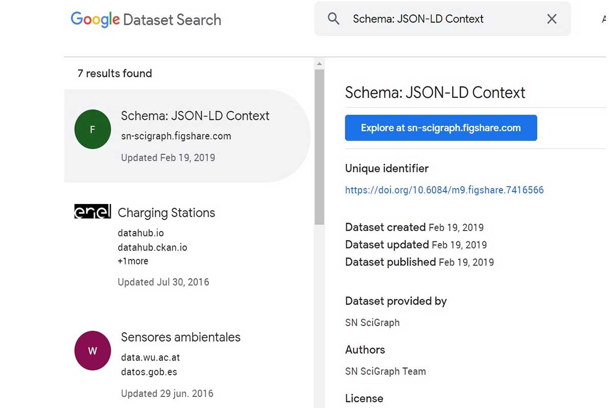 Example of the Schema: JSON-LD Context Data-set