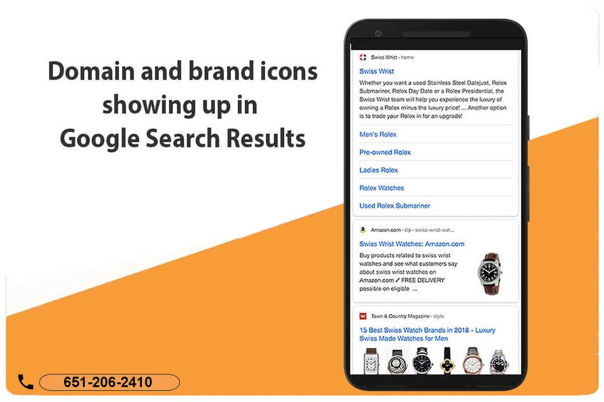 Icons from domains and brands now showing up in both mobile and desktop Google search results