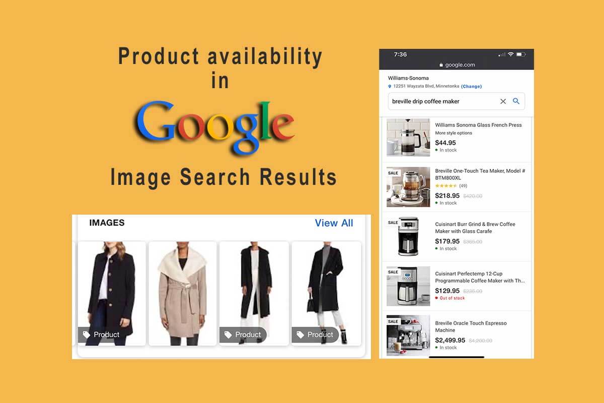 Google Image-driven Shopping shows product availability, prices, sale items, and more