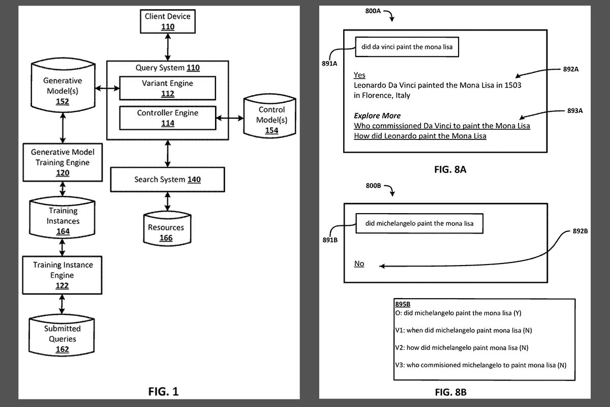 Generating query variants using a google-trained generative AI model for ask a follow up question in SGE