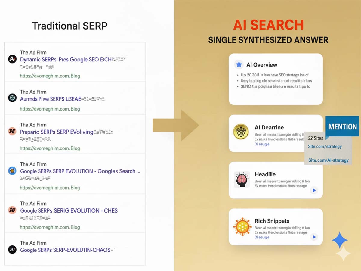 Comparing traditional Google Search to AI Search